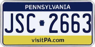 PA license plate JSC2663