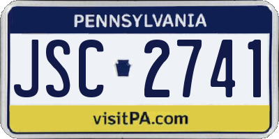PA license plate JSC2741