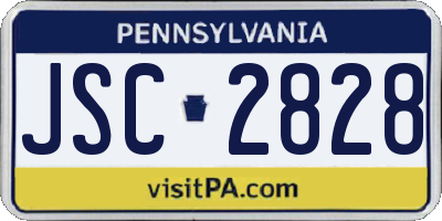 PA license plate JSC2828