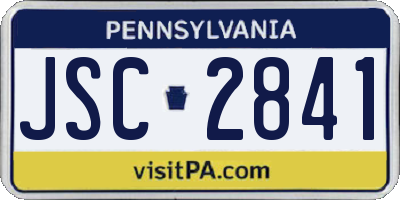 PA license plate JSC2841