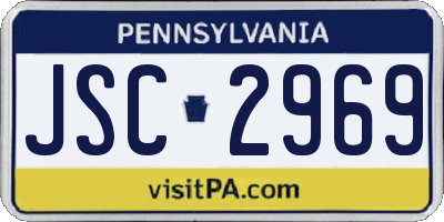 PA license plate JSC2969