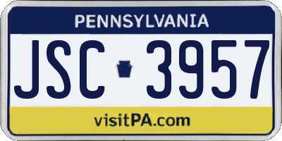 PA license plate JSC3957