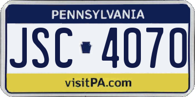 PA license plate JSC4070