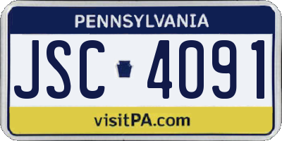 PA license plate JSC4091
