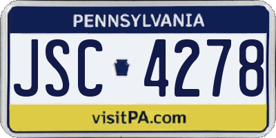 PA license plate JSC4278