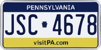 PA license plate JSC4678