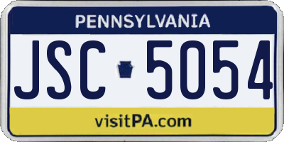PA license plate JSC5054