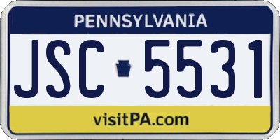 PA license plate JSC5531
