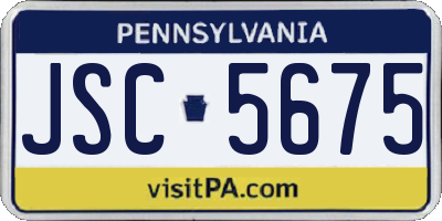 PA license plate JSC5675