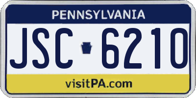PA license plate JSC6210