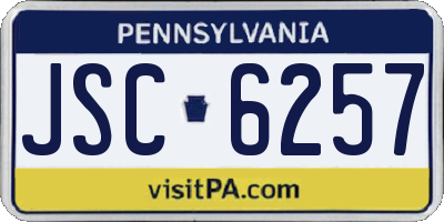 PA license plate JSC6257