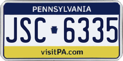 PA license plate JSC6335