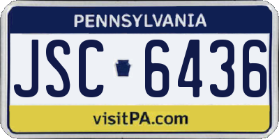 PA license plate JSC6436