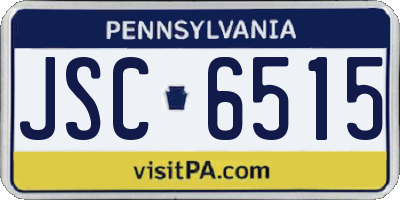 PA license plate JSC6515