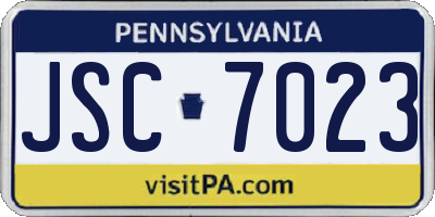 PA license plate JSC7023