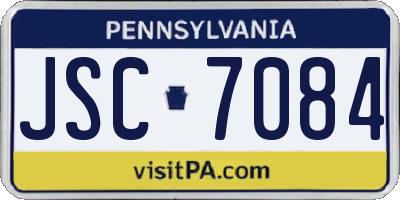 PA license plate JSC7084