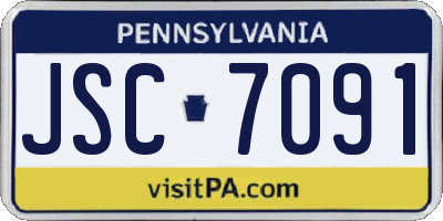 PA license plate JSC7091