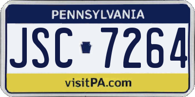 PA license plate JSC7264