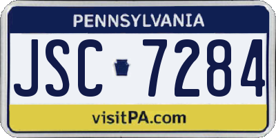 PA license plate JSC7284