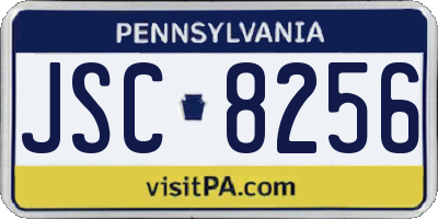 PA license plate JSC8256