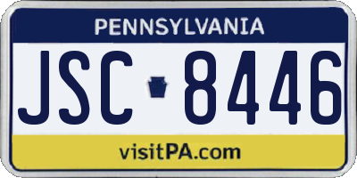PA license plate JSC8446