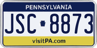 PA license plate JSC8873