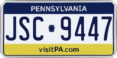PA license plate JSC9447