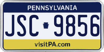 PA license plate JSC9856