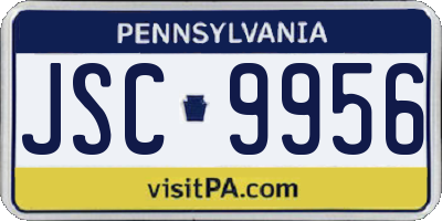 PA license plate JSC9956