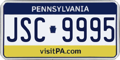 PA license plate JSC9995