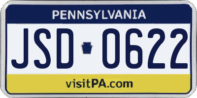 PA license plate JSD0622
