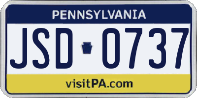 PA license plate JSD0737