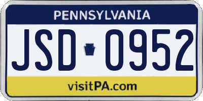 PA license plate JSD0952
