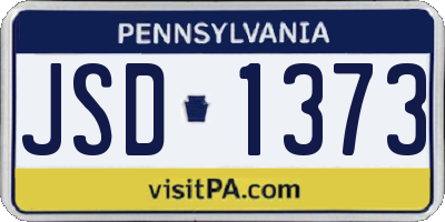 PA license plate JSD1373