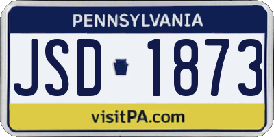 PA license plate JSD1873