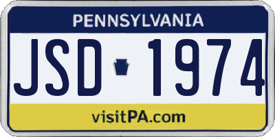 PA license plate JSD1974