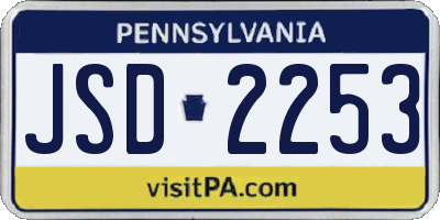 PA license plate JSD2253