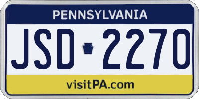 PA license plate JSD2270