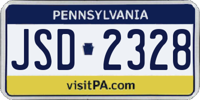 PA license plate JSD2328