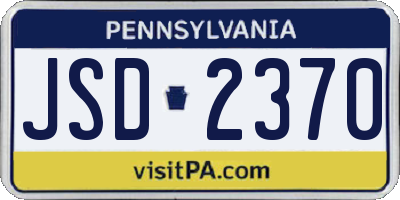 PA license plate JSD2370