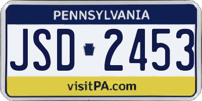 PA license plate JSD2453