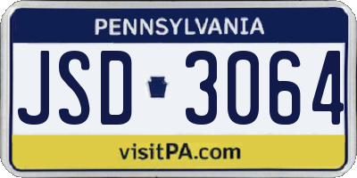 PA license plate JSD3064