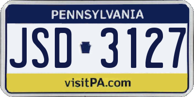 PA license plate JSD3127