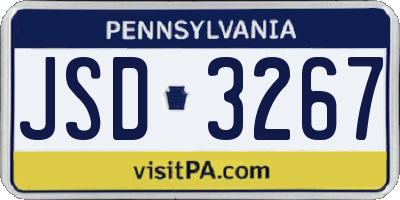 PA license plate JSD3267