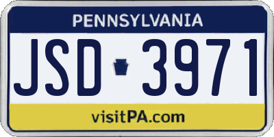 PA license plate JSD3971