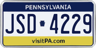 PA license plate JSD4229