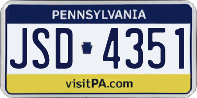PA license plate JSD4351