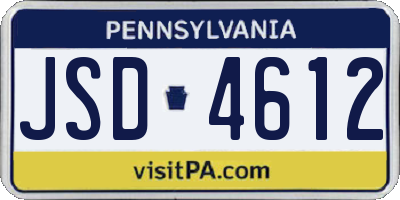 PA license plate JSD4612