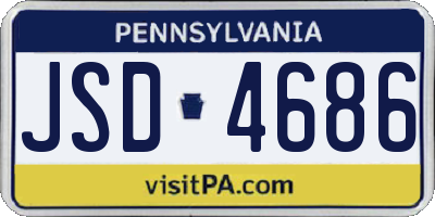 PA license plate JSD4686