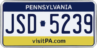 PA license plate JSD5239